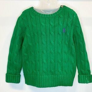 Ralph Lauren Green Cable Knit Sweater